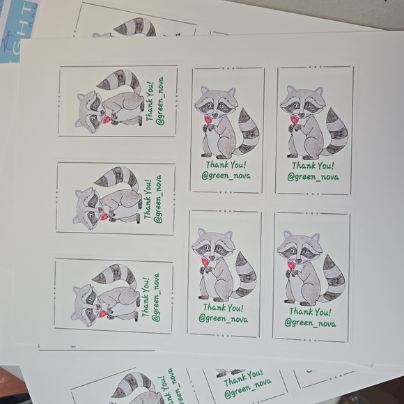 @green_nova Raccoon Business Thank You Cards 50pk - Picture 4 of 6